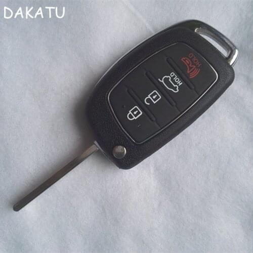 DAKATU Replacement 3+1 4 Button Folding Flip Remote Key Shell Case For Hyundai ix45 Santa Fe I40