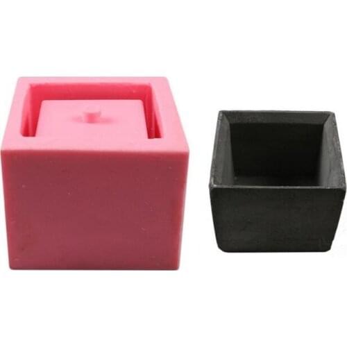 1PC Square Cement Flower Pot Silicone Mold Home Decoration Crafts Succulent Plants Concrete Planter Vase Molds