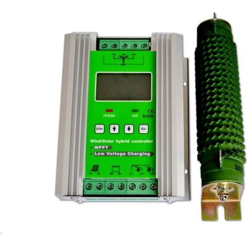 1400w Off Grid MPPT Wind Solar Hybrid Charge Controller, 12/24V Auto for 800W wind+600W solar with booster and dump load