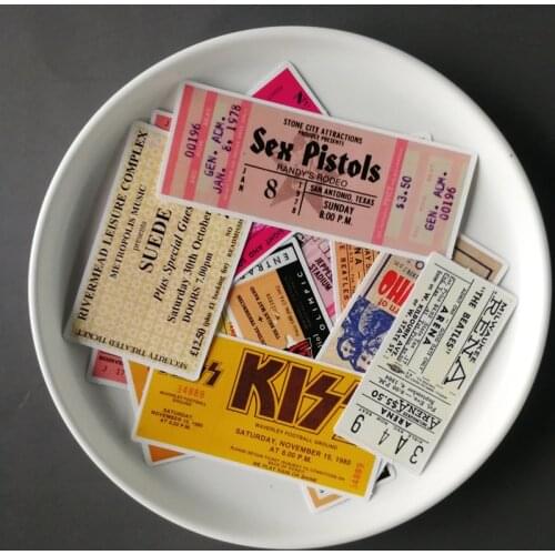 25PCS Nostalgia for the poster of the ticket of the gunflower Stickers For Suitcase Skateboard Laptop Luggage Fridge Phone DIY