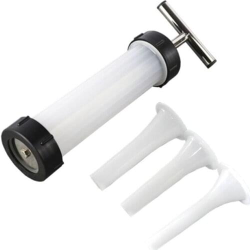 3Pcs/Set Manual Sausage Maker Meat Stuffer Syringe Filler Hand Operated Machine Tube