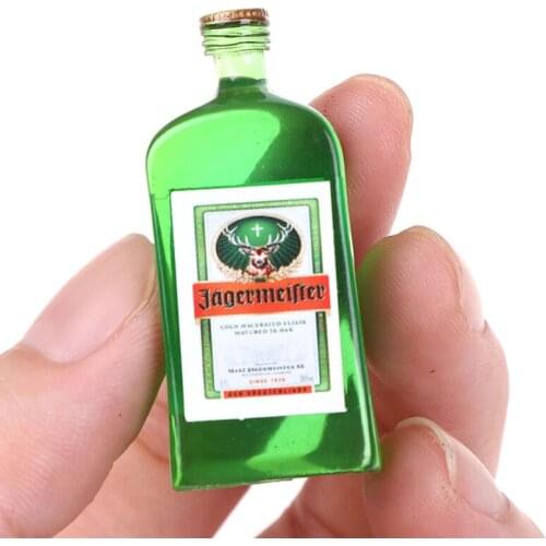 4 PCS Dollhouse 1/12 Mniature Simulation Liqueur Wine Bottle Model Mini Food Wine Drink Bottle for Doll House Accessories Toy