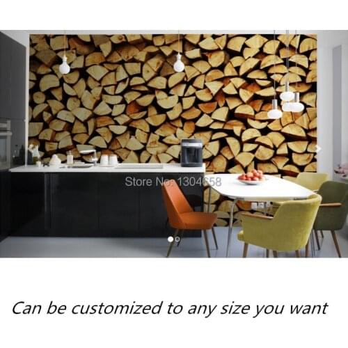 Free shipping custom murals Firewood Wallpaper Mural sofa bedroom TV backdrop wallpaper