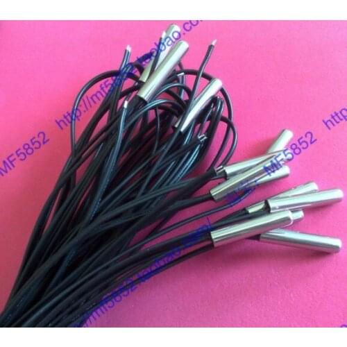 Free ship 100pcs/lot NTC temperature sensor 5K+-1% 3470 stainless steel shell 5*25 1.7 meter NTC Sensor