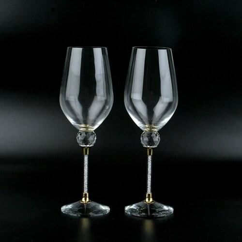 Elegant Wedding Wine Glass Goblet New Arrival Crystal Cups Western Style Glasses Wedding Gift Box For Birde And Groom Home Deco