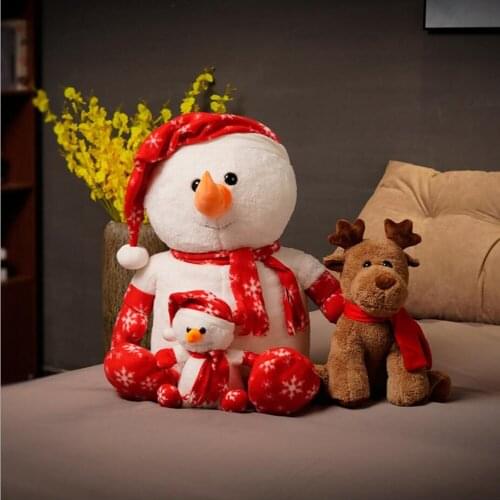Christmas gift snowman deer doll children plush toy cute bear stuffed toy birthday gift