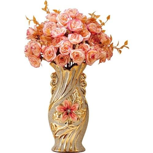 Ceramic Vase Home Accessories Decoration Livingroom Desktop Flower Pot Ornaments Crafts Figurines Wedding Gifts Household Items
