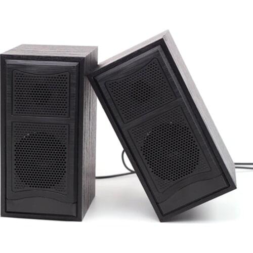 Computer Speakers USB Wired Combination Soundbox Super Bass Mini Wooden PC Speaker Stereo Music Player Subwoofer Sound Box