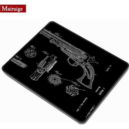 Pistol Black Cloth Mouse Pad 20x18cm Firearm Exploded View Disassembly Mousepad Small Cool Simple Gamer Pc Compute Desk Mat