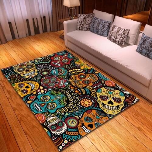 Bohemian style animal world wolf and skull floor mats non-slip mats carpet door mats hall home decoration