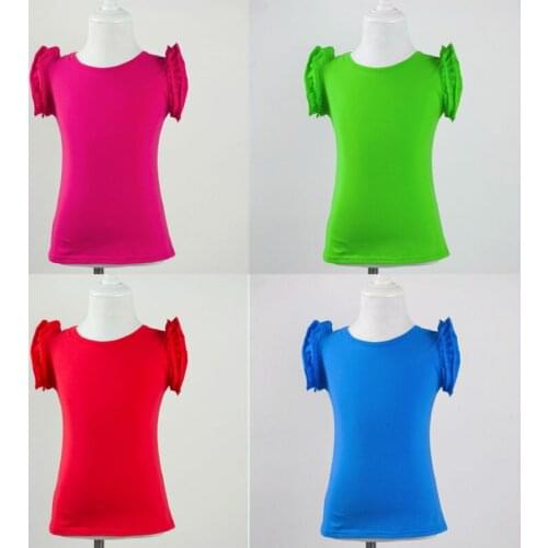 Summer knit Cotton top shirt Smock Baby Flutter T shirt For child Clothing Toddler Clothes baby girls top Ruffle Kids tops