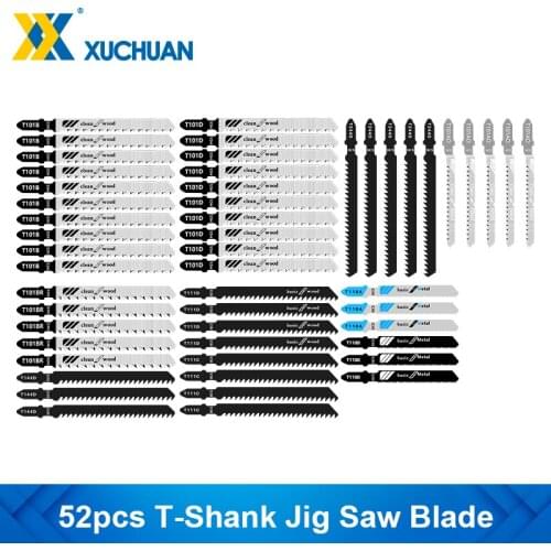 Jig Saw Blade 52pcs T-Shank Jigsaw Blade for Wood Metal Cutting Tool HCS Steel Saw Blade