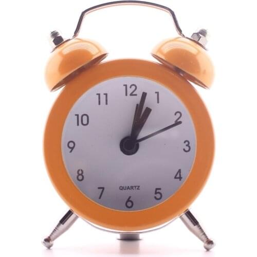 Mini Metal Table Top Alarm Clock Orange 2021