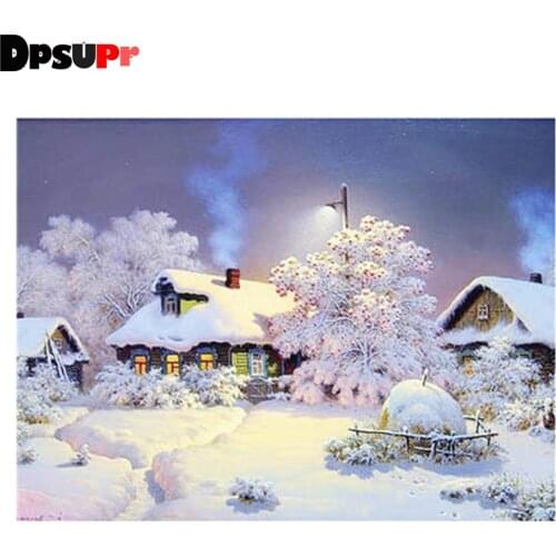 Dpsupr Full Square/Round Drill 5D DIY Diamond Painting "Snow Scenery" Diamond Embroidery Cross Stitch Decor Christmas Gift BH11