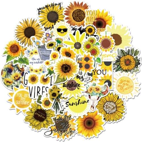 10/30/50PCS Sunflower You Are my Sunshine Stickers Skateboard Guitar Laptop Motorcycle Travel Luggage Classic Toy Sticker Decal