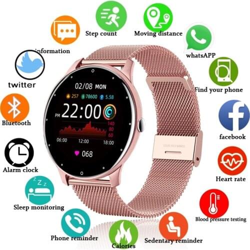 2021 New Fashion Smart Watch Ladies Heart Rate Blood Pressure Multifunctional Sport Watch Men Woman Waterproof Smartwatch Women