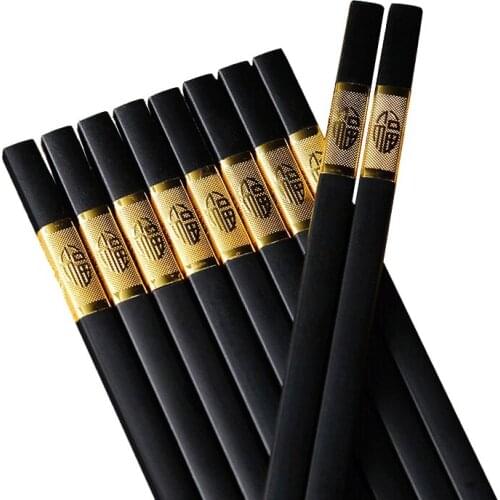 2/10 Pair Chinese style chopsticks tableware food stick alloy Catering utensils sushi sticks Non-slip Household Kitchen Utensils
