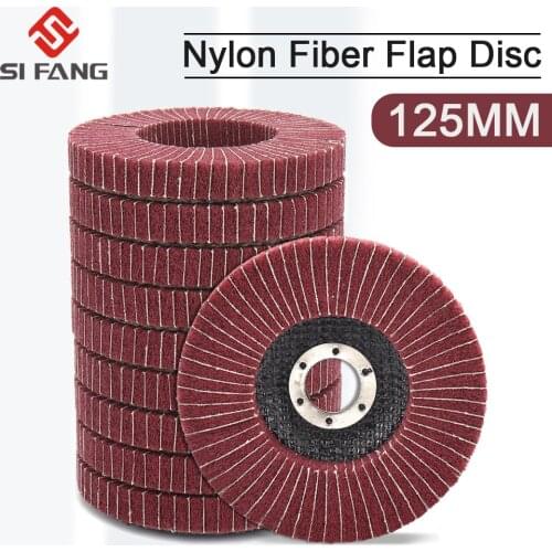 125mm Nylon Fiber Flap Disc Polishing Grinding Wheel Scouring Pad Buffing Wheel for Angle Grinder Polishing Tool 240 Grit