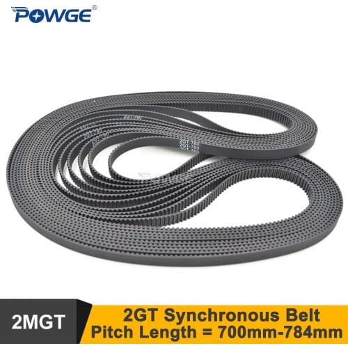 POWGE 700/710/738/750/752/760/782/784 2GT Timing Belt W=6/9mm GT2 Closed-Loop Synchronous Belt 760-2GT 784-2GT 700-2GT
