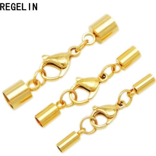 REGELIN 316 Stainless Steel Jewelry Connector Lobster Clasps Hooks Clasps 5pcs For DIY Leather Cord Necklaces Bracelets Jewelry