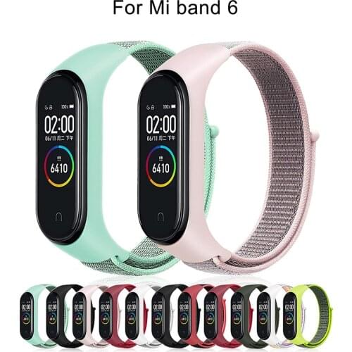 For Xiaomi Mi band 6 Strap Bracelet Nylon TPU Wristbands Smart Accessories