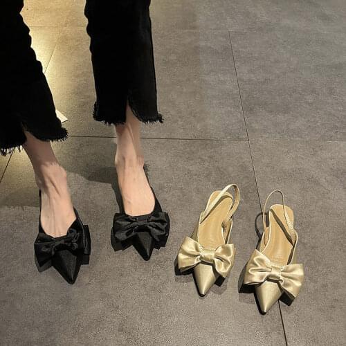 Fashion Flat-bottomed Baotou Womens Sandals Niche Fashion Sandals Women Summer New Style Korean Bow Slip