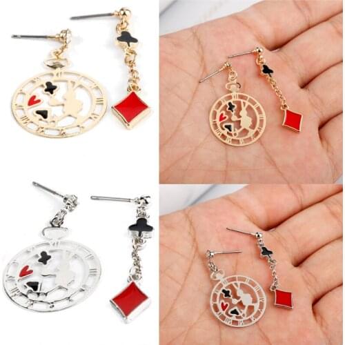 Earrings for Woman Girls Alloy Drop Earring Hollow Out Rabbit Poker Dangle Earing Trendy Jewelry brincos