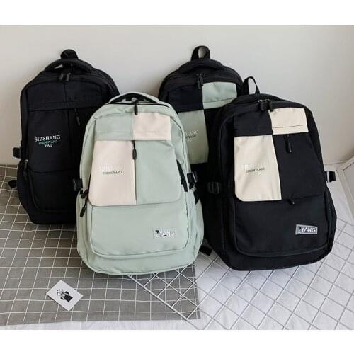 Female eye-splice schoolbag for Teenage girls Double front pocket Mochilas New High capacity Waterproof nylon Women backpack