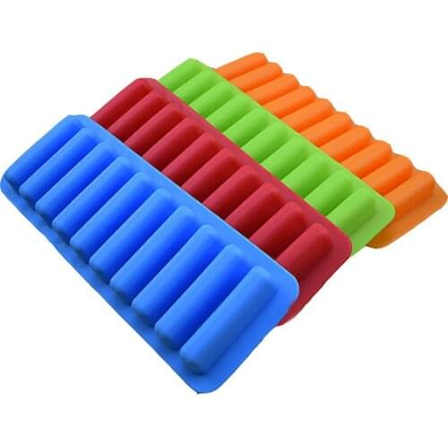 DIY Silicone Chocolate Molds 10 Holes Long Finger Cake Molds Thumb Cookies Moulds Baking Tools