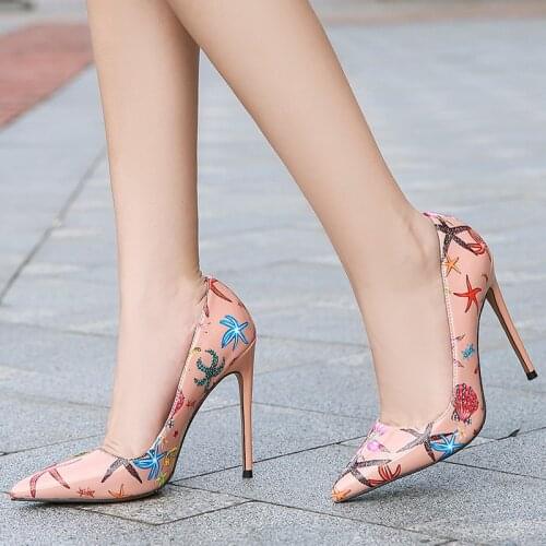 Women pointed toe pumps 12cm large size high heels stiletto sexy European and American nightclub casual shoes