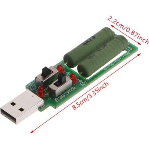 USB Tester Adjustable 3 Current 5V Resistance Tester Resistor Electronic Load w/Switch
