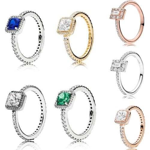 925 Sterling Silver Ring Rose Gold Four Claw Timeless Elegance Crystal Rings For Women Wedding Party Fashion Jewelry