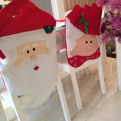 1pcs Santa Clause snow man Chair Back Cover Chair Cover Christmas Dinner Table Party Decor For Christmas Decoration LW0036