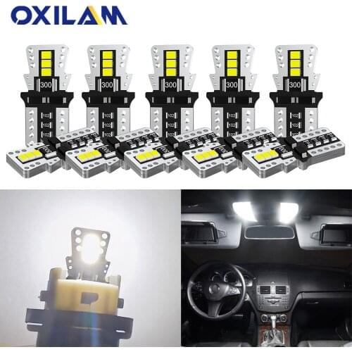 10Pcs T10 LED CANBUS W5W 194 168 Car LED Interior Lights for Ford Fiesta MK7 Fusion BMW E87 E36 G30 X3 E83 X1 Mercedes W204 W212