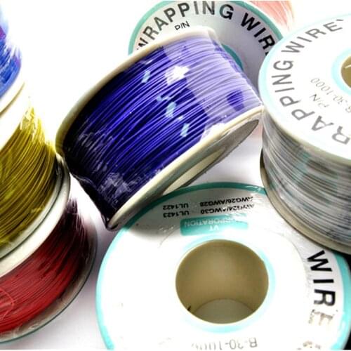 250m/lots 820ft 30 AWG Wrapping 10 Colors PCB Single Strand Copper Cable Ok Electrical Wire OD 0.55MM