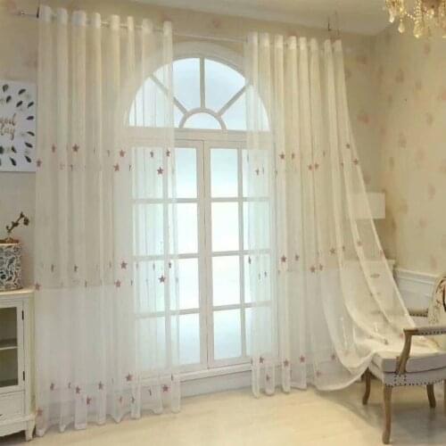 3M Yarn White Gauze Curtain Stars Embroidery Yarn Embroidery Gauze Shade