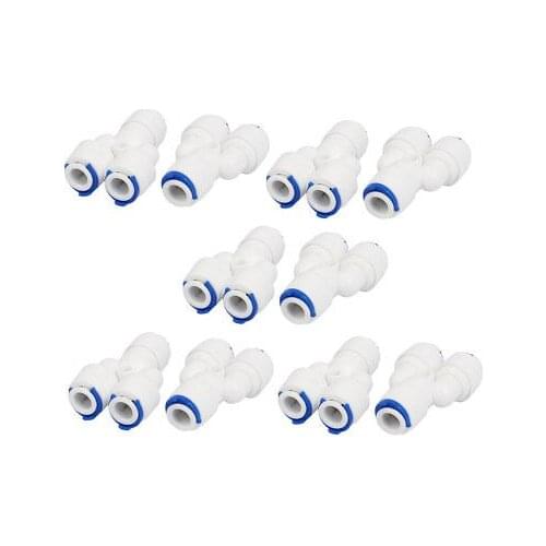 1/4-inch 3 Ways Y Shaped Tube Quick Push in Connector 10pcs for RO Water System