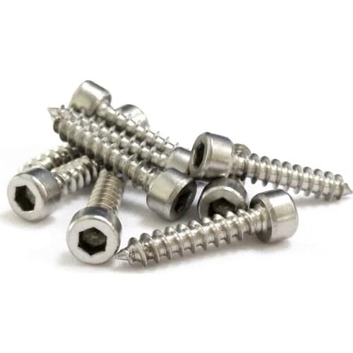 50pcs M2 stainless steel Allen cylinder head screw hex socket HA cup headed self-tapping pointed tail bolt 5mm-14mm length