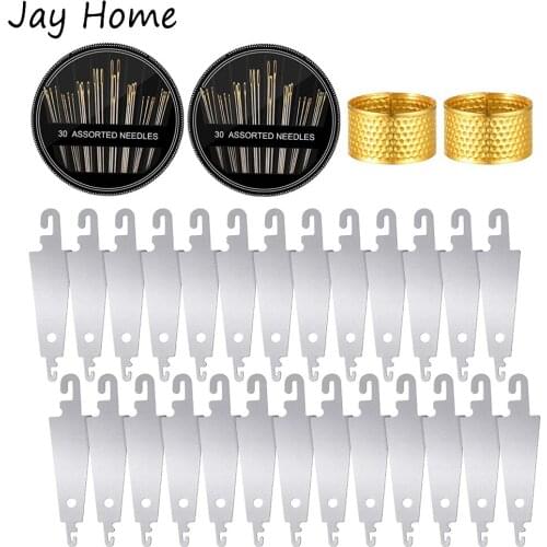 64PCS Sewing Sets Sewing Needle Threader & Large Eye Stitching Sewing Needles & Sewing Thimbles for Sewing Needlework Crafts