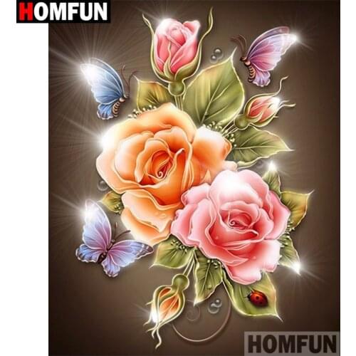 HOMFUN Full Square/Round Drill 5D DIY Diamond Painting "Flower landscape" Embroidery Cross Stitch 5D Home Decor Gift A17007
