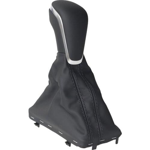 Black Car Gear Shift Knob with Leather Boot Gaiter LHD AT Auto Trans ONLY For Audi NEW A7 A6 PA STYLE C7 2016 2017 2018