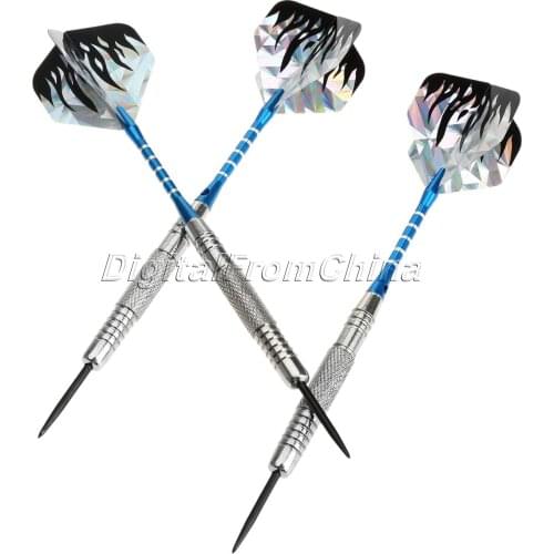 Gohantee 3Pcs 22g Steel Tip Professional Darts With Nickel Painted Brass Steel And Grooved Aluminium Shafts,Nice 2D Dart Flights