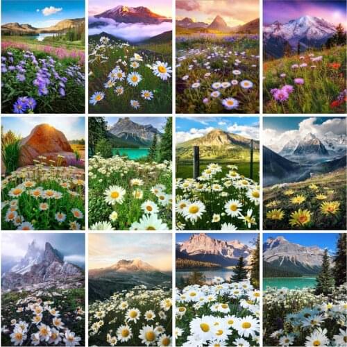 EverShine DIY Diamond Painting Scenery Cross Stitch Diamond Embroidery Mountain Picture Rhinestones Hot Sale Daisy Home Decor