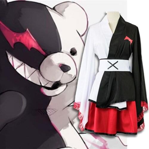 Super DanganRonpa 2 Dangan Ronpa Monokuma Kimono Cosplay Uniforms Jacket Shirt Tie Skirt Cosplay Costume