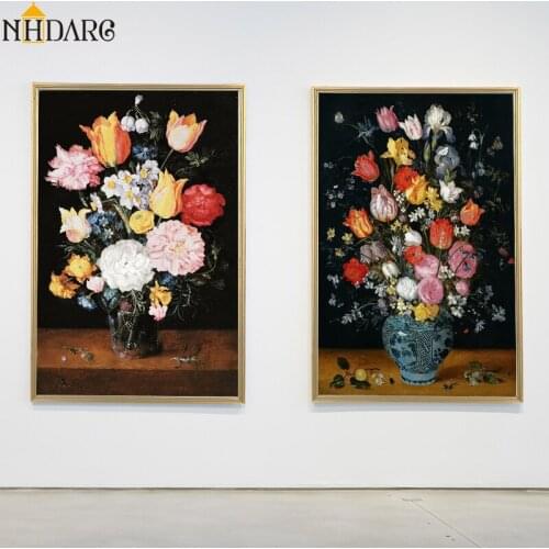 Classic Flowers in the vase by Bruegel Pieter il Giovane Artwork Posters and Prints Canvas Painting Wall Pictures for Home Decor