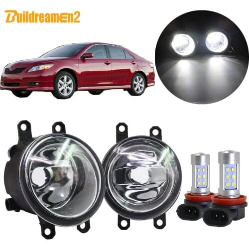 Buildreamen2 For Toyota Camry Car Fog Light Kit Lampshade + Bulb Daytime Running Light 12V 2006 2007 2008 2009 2010 2011 2012