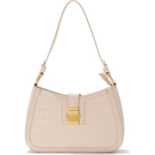 Leather handbag 2021 new spring and summer fashion white messenger bag womens underarm bag one shoulder bag