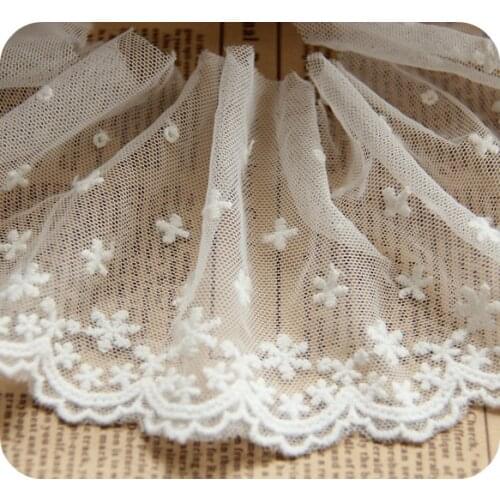 Lace Fabric Embroidered Clothes Accessories Lace Trim Wedding Decoration Width 9cm 5Yds/lot