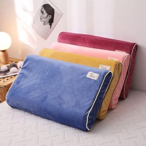 Latex Cushion Cover Pillowcase for Bed Crystal Velvet Winter Warm Pillow Case for Child Adult Simple Home Decorative Cushion