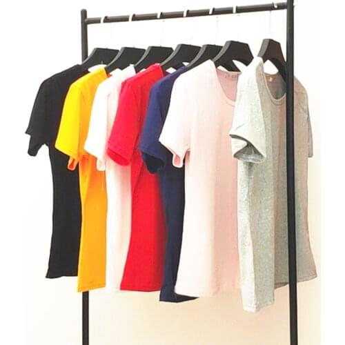 Summer T shirt Women t shirt England Simple Solid O-Neck t shirts Cotton Match Basic Harajuku Womens Tshirt Tops Tees 2021